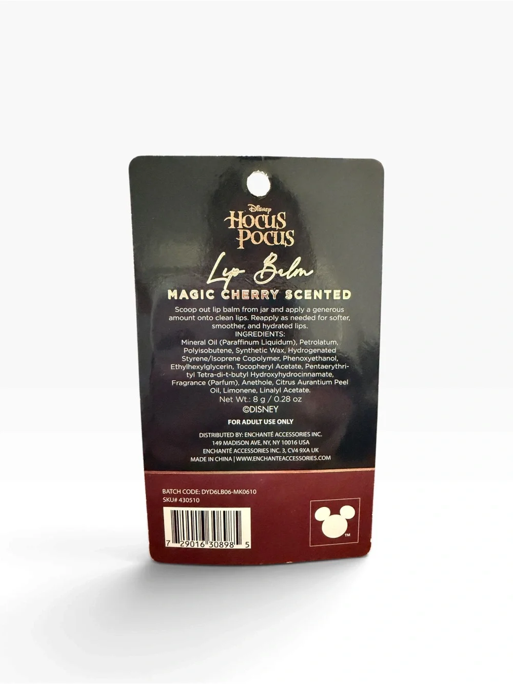Disney Hocus Pocus Lip Balm Set of 4 Cauldron Scents Cherry Vanilla